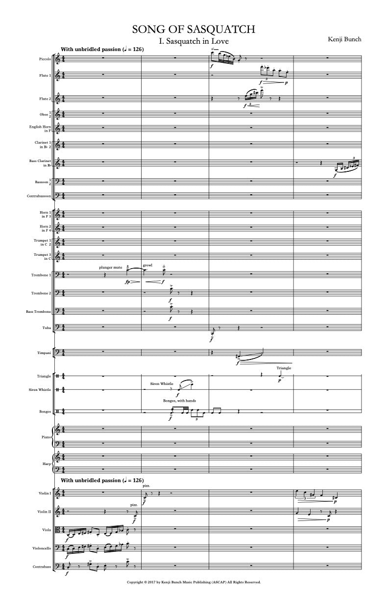 Song of Sasquatch for orchestra