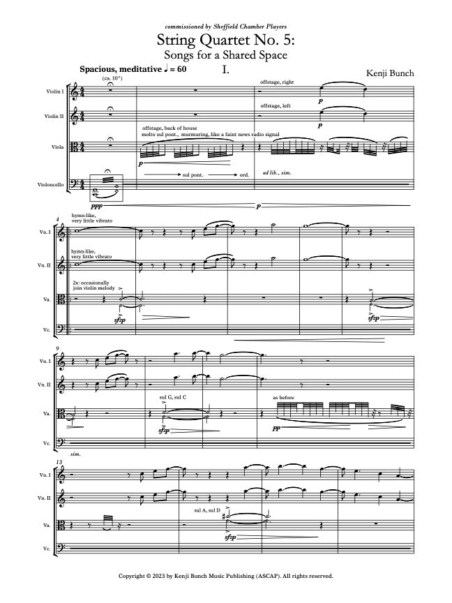 String Quartet no.5: Songs for a Shared Space
