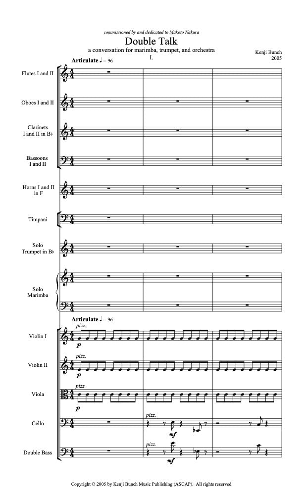 Double Talk: Conversation for Marimba, Trumpet, and Orchestra