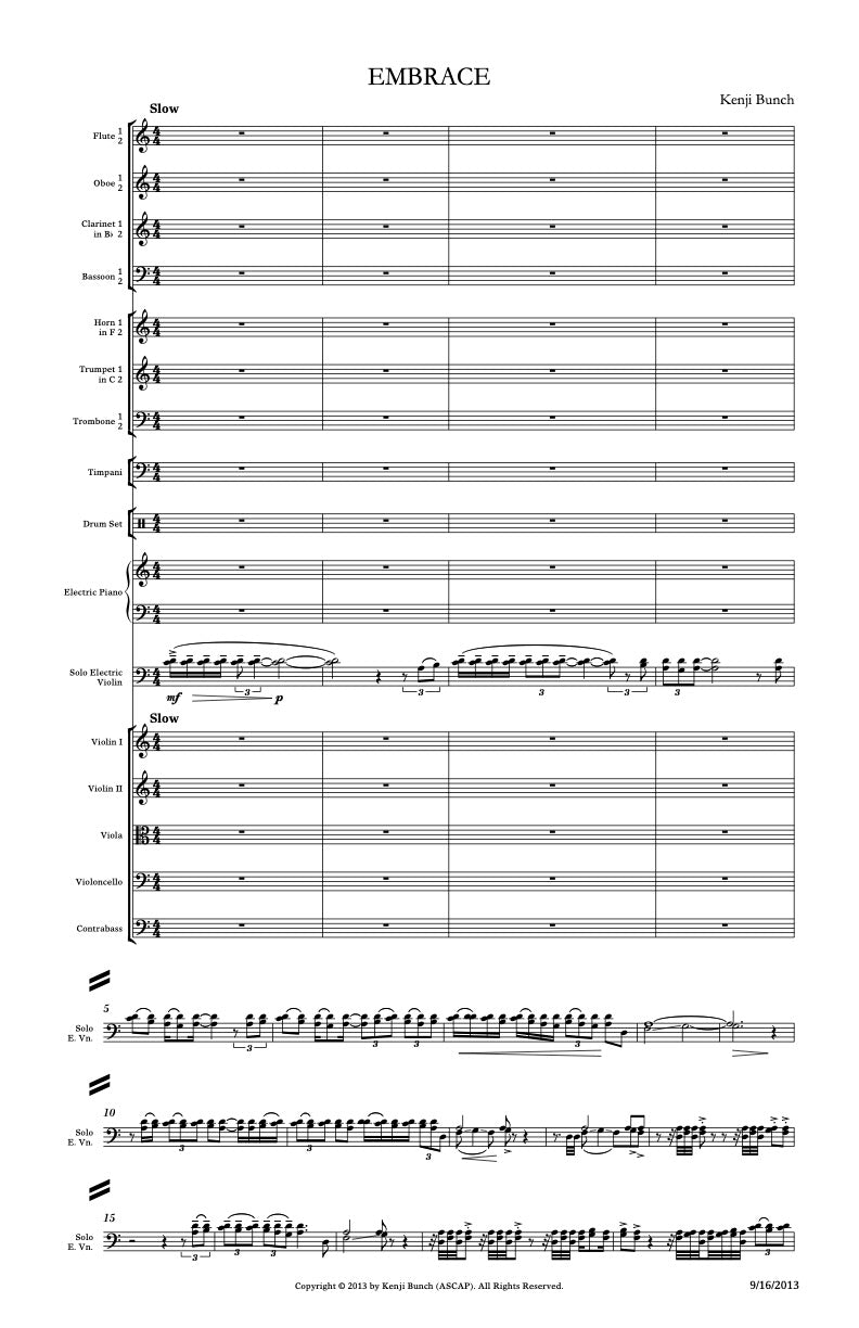 Embrace for electric 6-string violin and orchestra