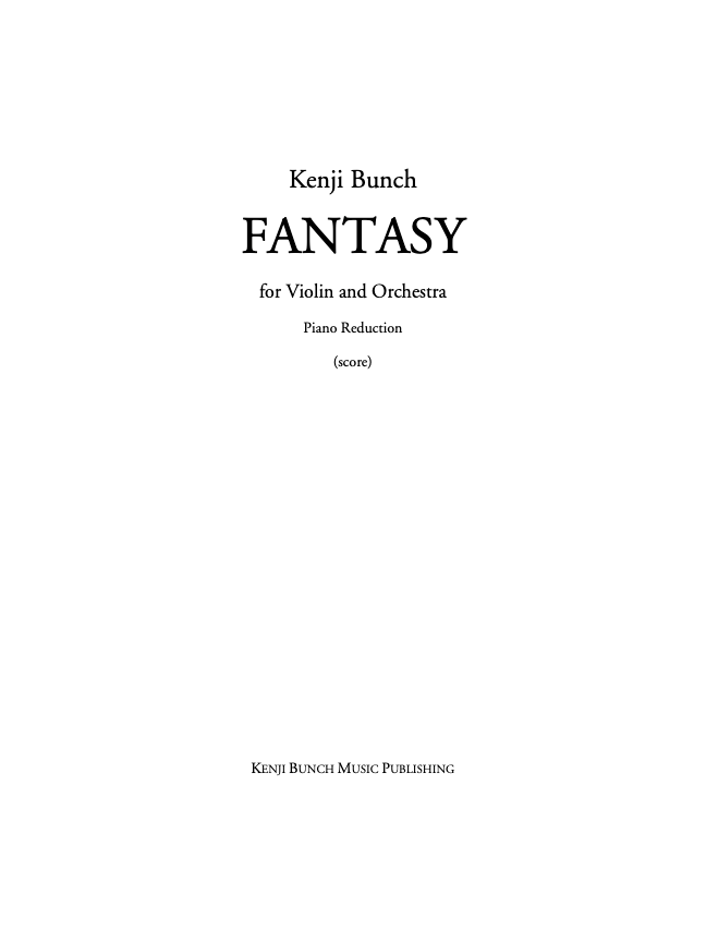 Fantasy for violin and orchestra - Reduction for Violin & Piano