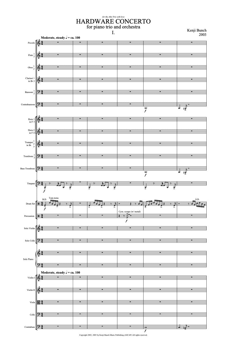 Hardware Concerto for piano trio and orchestra