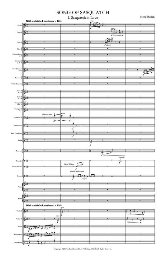 Song of Sasquatch for orchestra