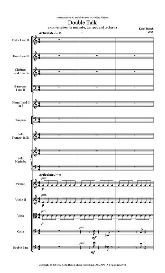 Double Talk: Conversation for Marimba, Trumpet, and Orchestra