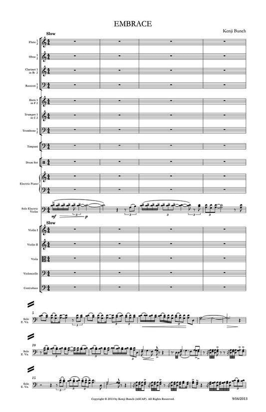 Embrace for electric 6-string violin and orchestra