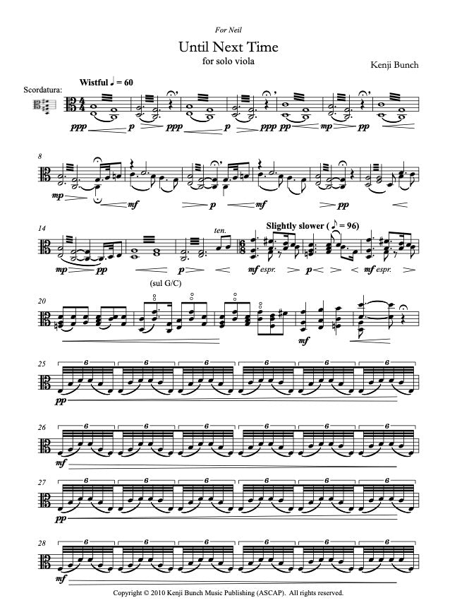 Until Next Time (Viola Version)